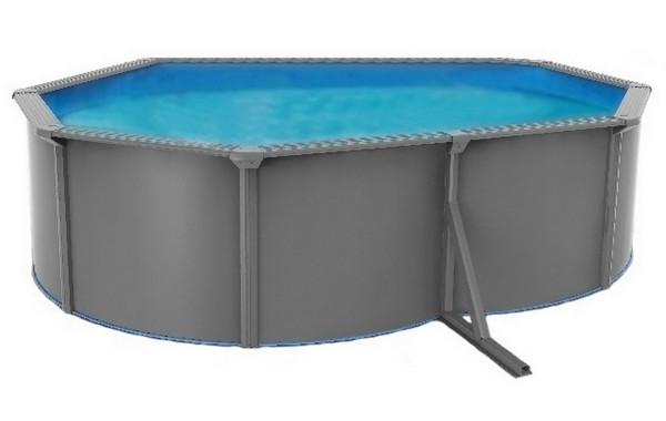Морозоустойчивый бассейн овальный 730x360x130см Poolmagic Anthracite  комплект оборудования Premium 550014 600_380