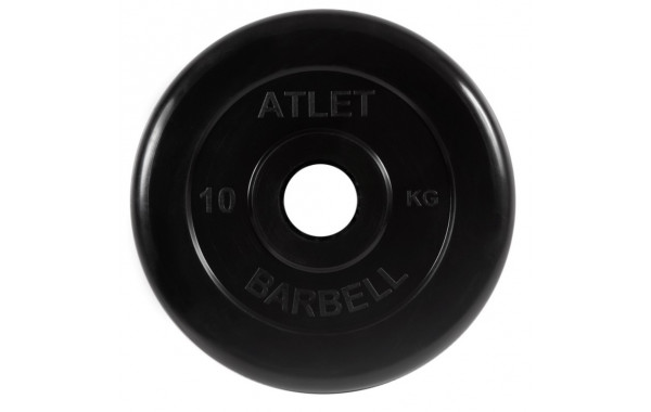 Диск обрезиненный d51мм MB Barbell Atlet 10кг черный MB-AtletB51-10 600_380