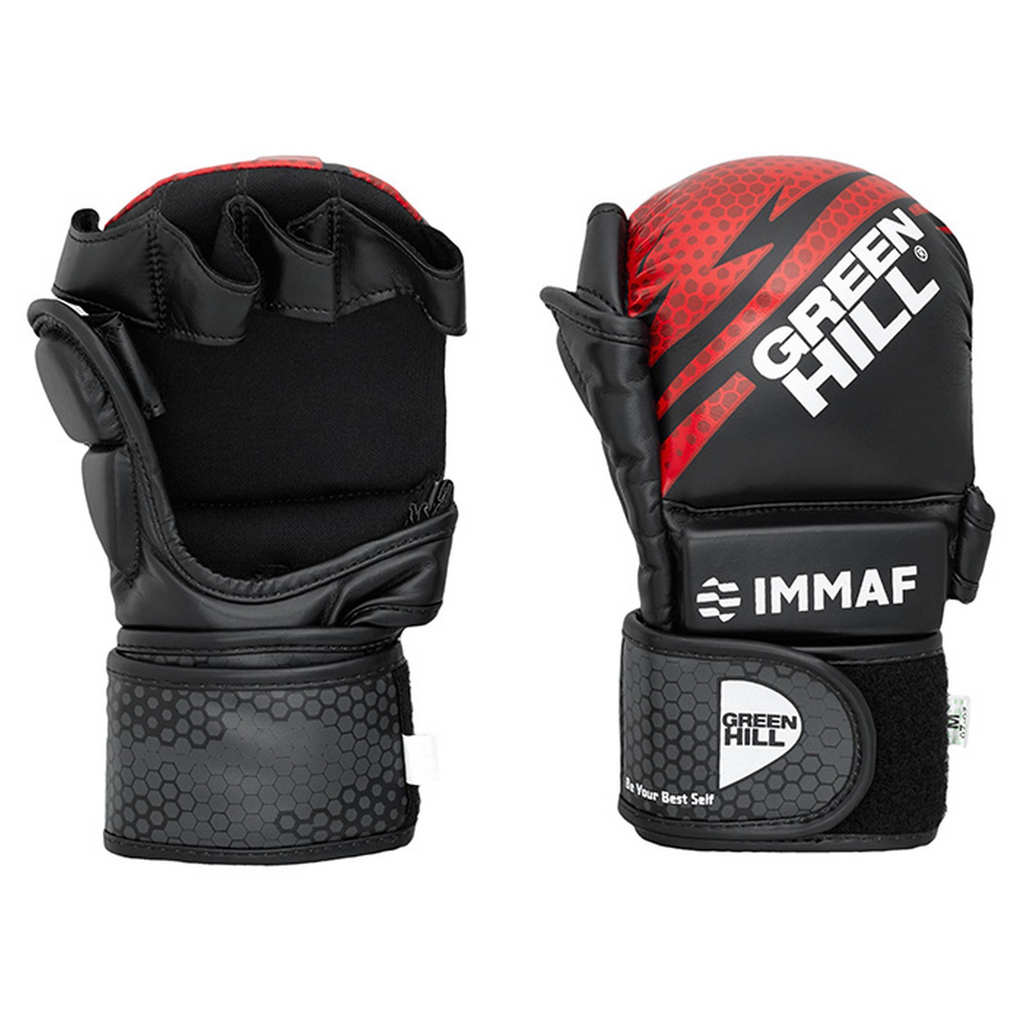 Перчатки MMA Green Hill MMAF approved MMI-602 черно-красный 2000_2000