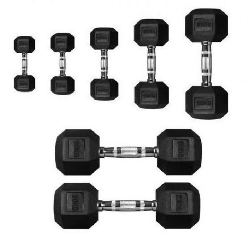 Гантель 12,5кг Perform Better Rubber Encased Hex Dumbbells 4137-12,5\BK-12-00 845_800