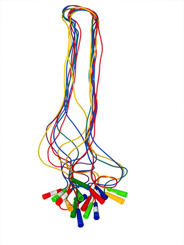 Скакалка 2,5м, цветная резина, ручка  пластмасса ФСИ ЮП2010 600_800